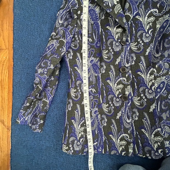 Kasper Vintage Retro Blazer Purple Silver 3 Buttons Slit Sleeves wear with Jeans - Picture 7 of 9